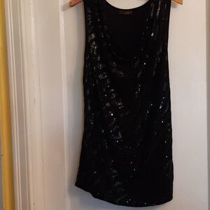 Mon'Ame Black Sequin Top Size M